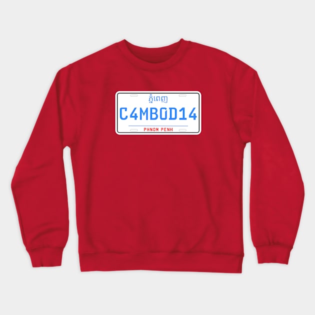 Cambodia car license plate Crewneck Sweatshirt by Travellers